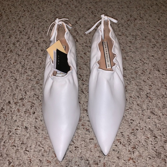 NWT Zara Gathered Leather Salon Shoes (Women’s 8) - Picture 2 of 8